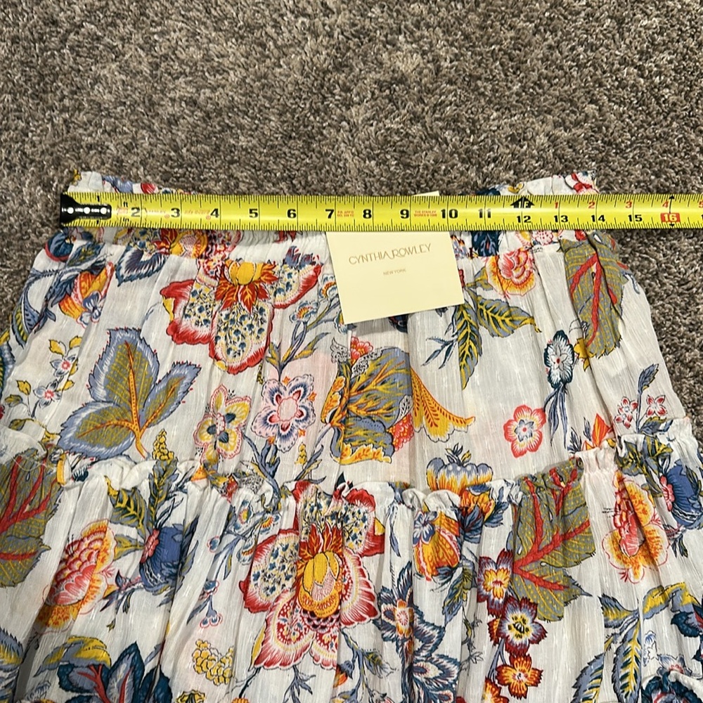 Cynthia Rowley Ruffled Pull On Skirt Size Large 100% Rayon - Picture 9 of 11